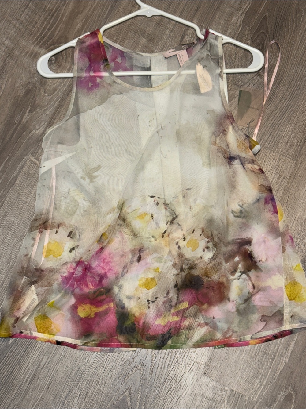 Floral Watercolor top - Pink & Yellow